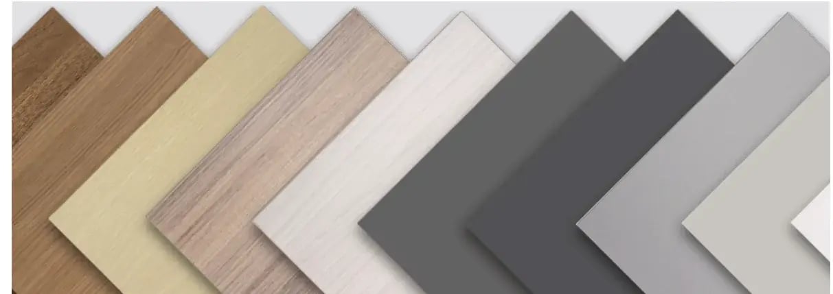 A fan of 1/4 inch cabinet panel color options