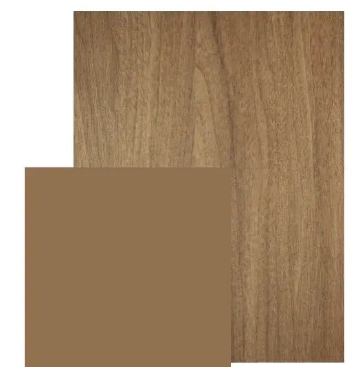 Latte Walnut wood grain door with its color-matched cabinet box paint