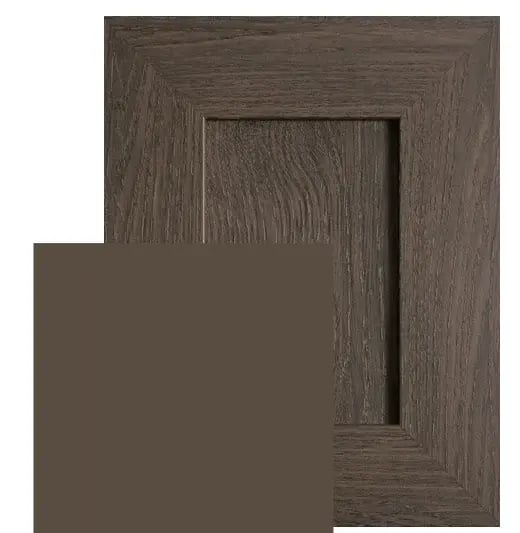 Sable Oak wood grain door with its color-matched cabinet box paint