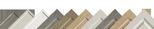Corner details of DuraFuse door profiles in solid and woodgrain finishes