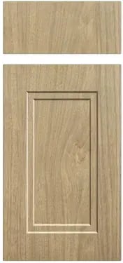 Beveled door and drawer front in Meadow Oak