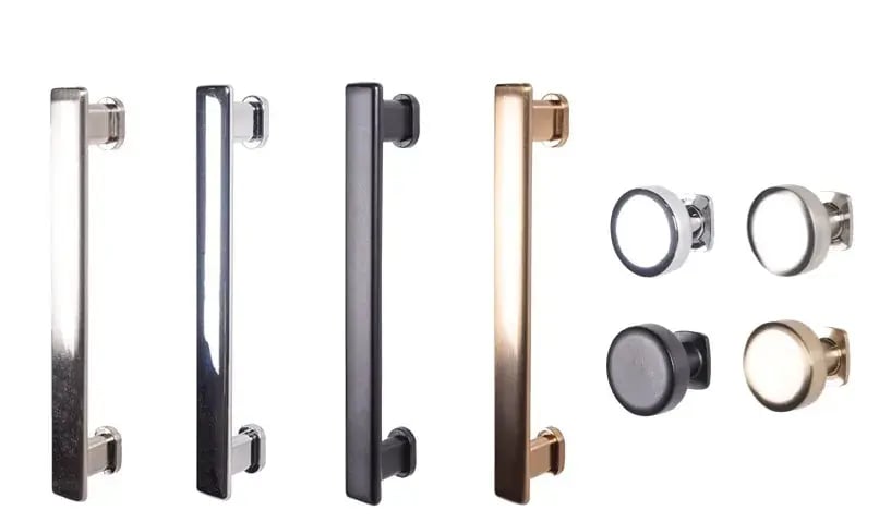 Artisan pulls and knobs in four finishes