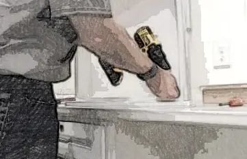 Drilling screw holes through the back of a drawer box